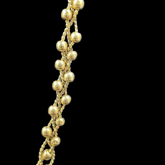 Act II Vintage Gold Tone Beaded Rope Chain Necklace Statement Retro Jewelry 24" - Picture 2 of 7